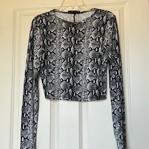 Alice + Olivia snakeprint crop top